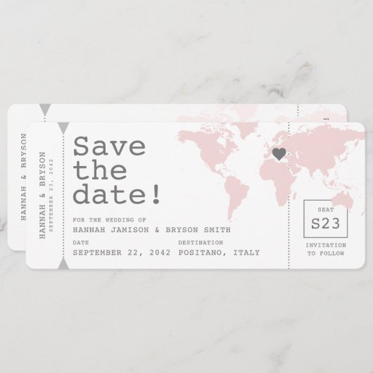 Kaart voor retro-reisthema instapkaart (Voorkant / Achterkant)