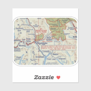  kaart voor Revelstoke BC Sticker