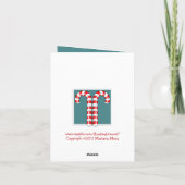 Kaart voor rode kerstkaarten met snoepjes (Achterkant)