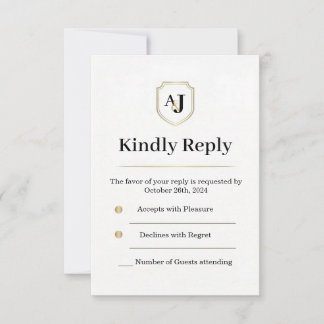 Kaart voor RSVP bij Keizerlijke Luxe – Antwoord me