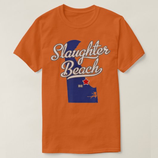 Kaart voor slachterij: Delaware DE Kaart T-shirt (Design voorkant)
