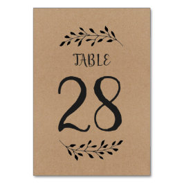 Kaart voor tabelnummer | Rustic Laurel Calligraphy