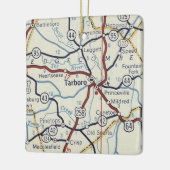 kaart voor Tarboro NC Keramisch Ornament (Links)