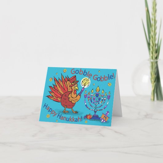 Kaart voor Thanksgiving en Chanoeka-Thankgivukkah! (Voorkant)
