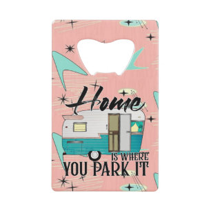 Kaart voor thuiskrediet kredietkaart flessenopener