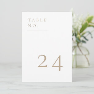 Kaart voor tijdelijk minimalistisch beige tabelnum