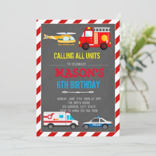 KAART VOOR VERJAARDAG VAN VERVOER VAN HULPVOERTUIG (Staand voorkant)