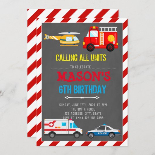 KAART VOOR VERJAARDAG VAN VERVOER VAN HULPVOERTUIG (Voorkant / Achterkant)