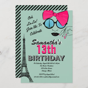 Kaart voor verjaardagsuitnodiging voor parijs