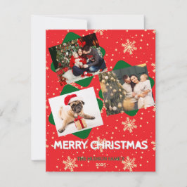 KAART VOOR VROLIJKE KERSTGROET MET 3 FOTO'S