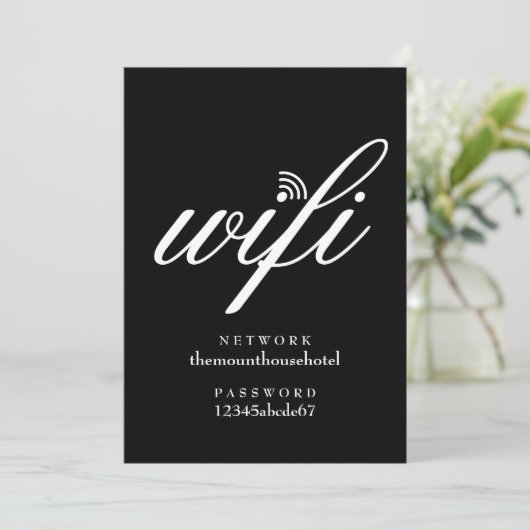 Kaart voor WiFi-netwerk en wachtwoordteken (Staand voorkant)