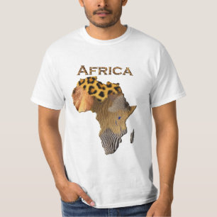 Kaart voor wilde dierlijke texturen van de AFRIKA- T-shirt
