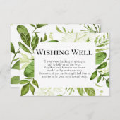 Kaart voor wisputjes, Greenery Wedding Card, Green (Voorkant / Achterkant)