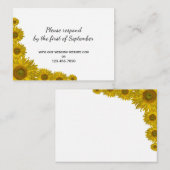 Kaart voor Yellow Sunflower Edge Wedding RSVP Resp (Voorkant / Achterkant)