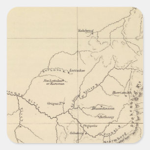 Kaart voor Zuid-Afrika Vierkante Sticker