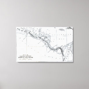 Kaart Voorgestelde Isthmian Canal Routes Canvas Afdruk