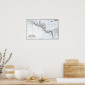 Kaart Voorgestelde Isthmian Canal Routes Poster (Keuken)