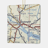 kaart Washington NC Keramisch Ornament (Links)