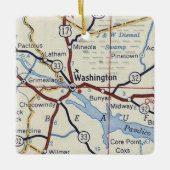 kaart Washington NC Keramisch Ornament (Voorkant)