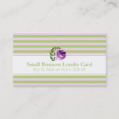 Kaart Waterverf Roos striped Pattern Loyalty Punch Afsprakenkaartje (Voorkant)