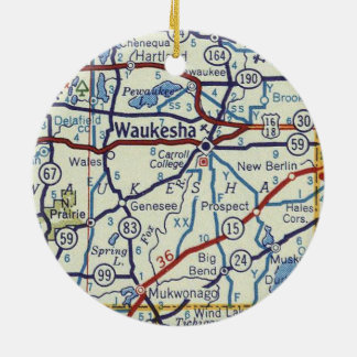  kaart Waukesha Keramisch Ornament