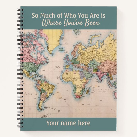 kaart Wereld Atlas Travel Lover's Notitieboek (Voorkant)