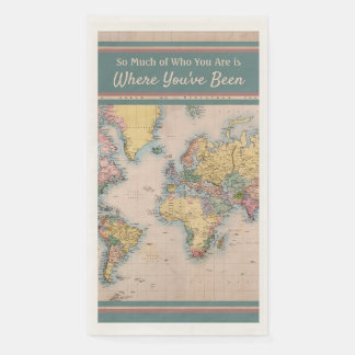 kaart Wereld Atlas Travel Lover's Servet
