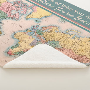  kaart Wereld Atlas Travel Lover's Sherpa Deken