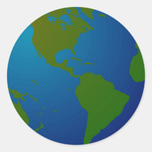 Kaart/Wereldbol Ronde Sticker