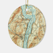 kaart West Point NY Keramisch Ornament (Links)