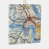 kaart Williamsburg VA Keramisch Ornament (Rechts)