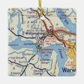  kaart Williamsburg VA Keramisch Ornament (Voorkant)