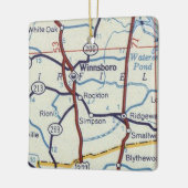 kaart Winnsboro SC Keramisch Ornament (Links)