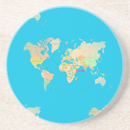 kaart zandsteen onderzetter (Voorkant)