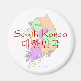 Kaart Zuid-Korea Magneet