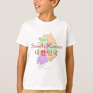 Kaart Zuid-Korea T-shirt