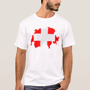 Kaart Zwitserland en vlag T-shirt