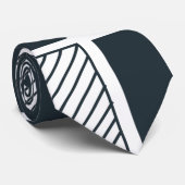 Kaartbord Stripe Navy Blue Black and White Stropdas (Opgerold)