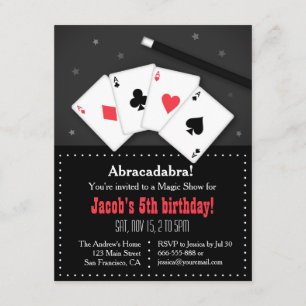 Kaarten afspelen Magische Partij Uitnodigingen