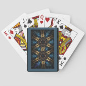 Kaarten blauw en Gold Design Deck van kaarten afsp (Achterkant)