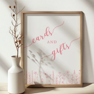 Kaarten & Cadeaus Baby Shower Bord Stof Roze Poster
