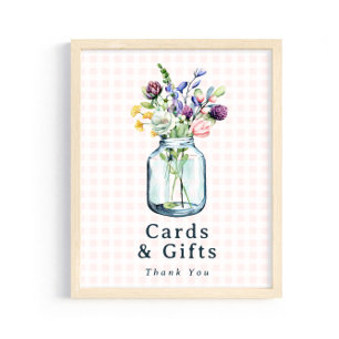 Kaarten & Cadeaus Bord Rustieke Wilde Bloem Mason Poster