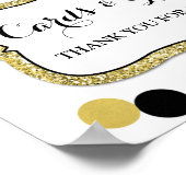 Kaarten Cadeaus Bord Wit Zwart Goud Confetti Poster (Hoek)