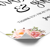 Kaarten & Cadeaus bruiloft ontvangst boho roze bor Poster (Hoek)