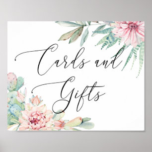 Kaarten & Cadeaus Huwelijk Script Bord   Bloemige  Poster