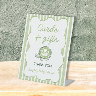 Kaarten & Cadeaus Matcha Groene Thee Baby Borrel Reclamebord Met Voetstuk