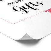 Kaarten Cadeaus Roze Witte Bloem Bruiloft Poster (Hoek)