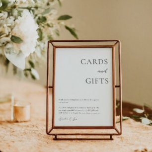 Kaarten Cadeaus Tafel Bedankt Elegant Zwart Wit Poster