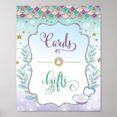 Kaarten & Cadeaus Zeemeermin Verjaardag Baby Showe Poster (Voorkant)