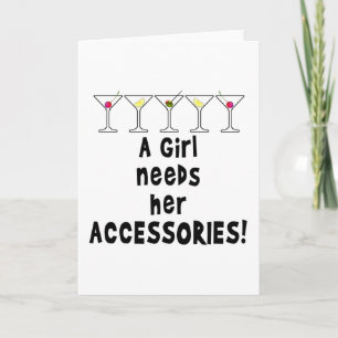 KAARTEN, EEN MEISJE HEEFT HAARE ACCESSOIRES NODIG KAART